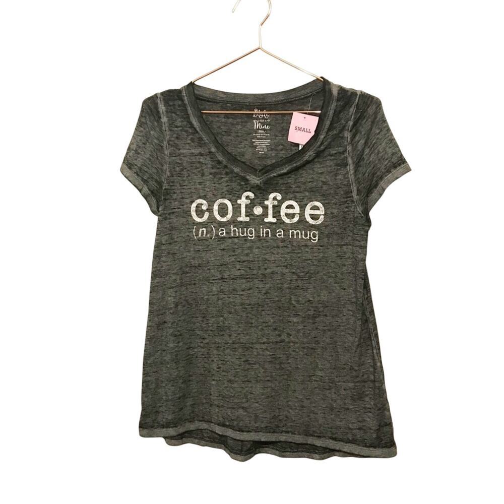 State of Mine coffee v neck t shirt NWT size small